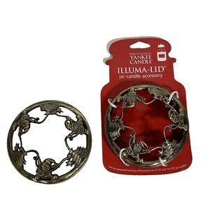 Yankee Candle Illuma Lid Topper Set of 2 Jar Candle Merry Christmas Santa Tree